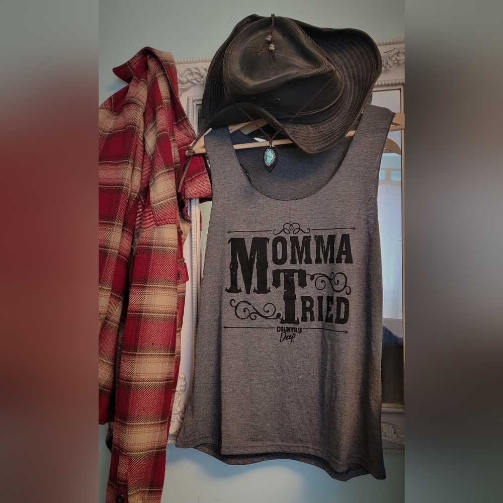 Country Deep "Momma Tried" XL tank top,  gray